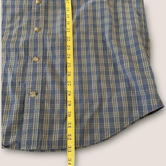 Duluth Trading Button Down Shirt Men’s Size Large Tall Gray Plaid Cotton - Picture 4 of 5